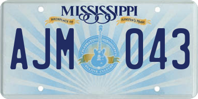MS license plate AJM043
