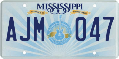 MS license plate AJM047
