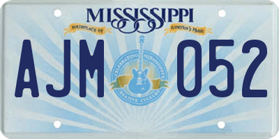 MS license plate AJM052
