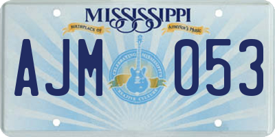 MS license plate AJM053