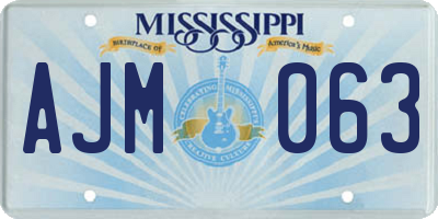 MS license plate AJM063