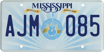 MS license plate AJM085