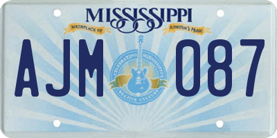 MS license plate AJM087
