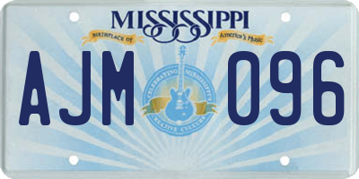 MS license plate AJM096