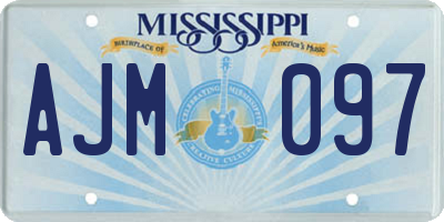 MS license plate AJM097