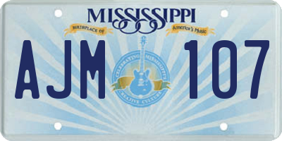 MS license plate AJM107