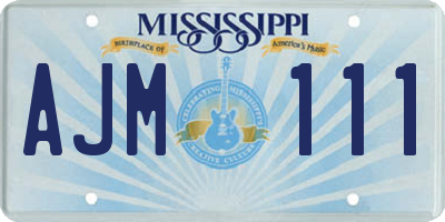 MS license plate AJM111