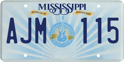 MS license plate AJM115