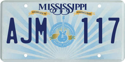 MS license plate AJM117