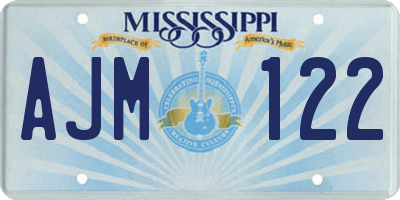 MS license plate AJM122