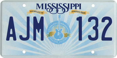 MS license plate AJM132