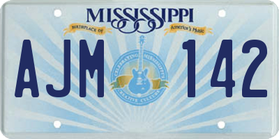 MS license plate AJM142