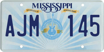 MS license plate AJM145