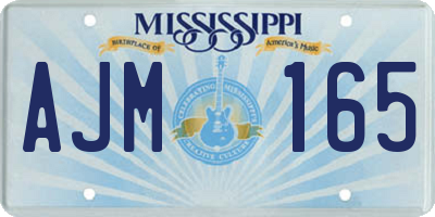 MS license plate AJM165