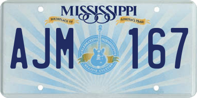 MS license plate AJM167