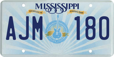 MS license plate AJM180