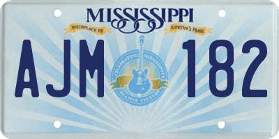 MS license plate AJM182