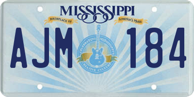 MS license plate AJM184