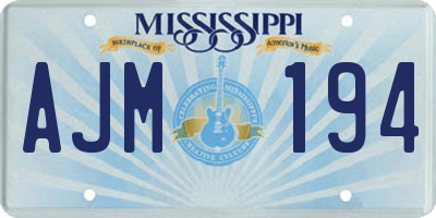 MS license plate AJM194