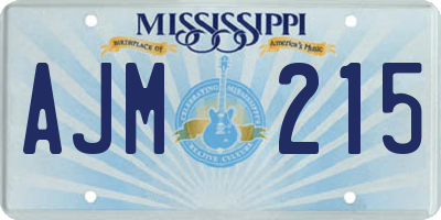 MS license plate AJM215