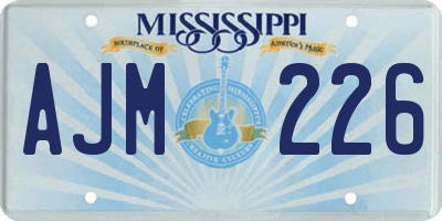 MS license plate AJM226