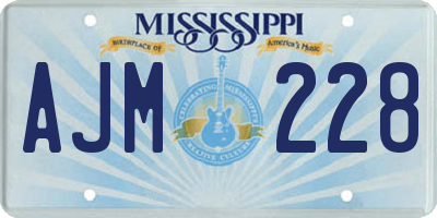 MS license plate AJM228