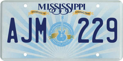 MS license plate AJM229