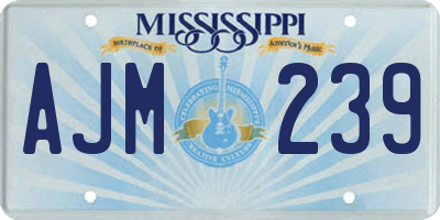 MS license plate AJM239
