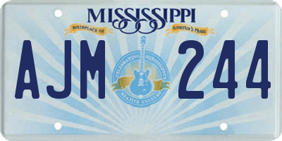 MS license plate AJM244