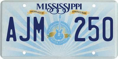 MS license plate AJM250