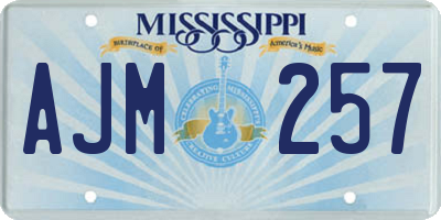 MS license plate AJM257