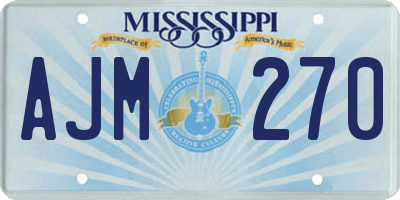 MS license plate AJM270