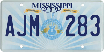 MS license plate AJM283