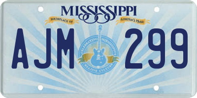 MS license plate AJM299
