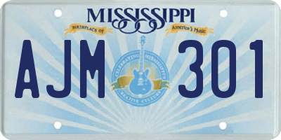 MS license plate AJM301