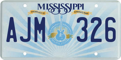 MS license plate AJM326