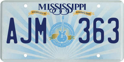 MS license plate AJM363