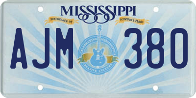 MS license plate AJM380