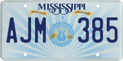 MS license plate AJM385