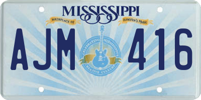 MS license plate AJM416