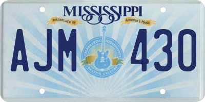 MS license plate AJM430