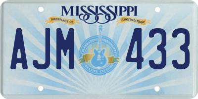 MS license plate AJM433