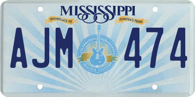 MS license plate AJM474