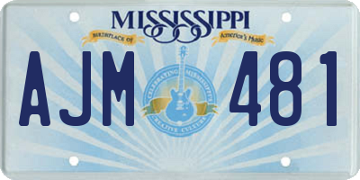 MS license plate AJM481