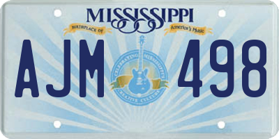 MS license plate AJM498