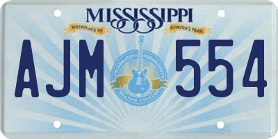 MS license plate AJM554