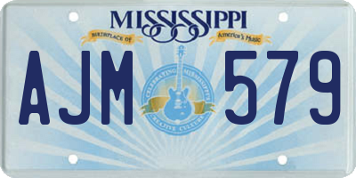 MS license plate AJM579