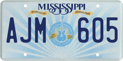 MS license plate AJM605