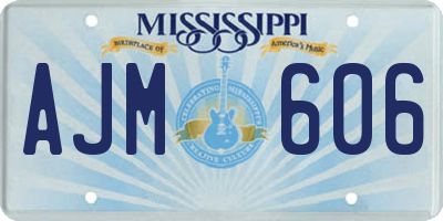 MS license plate AJM606