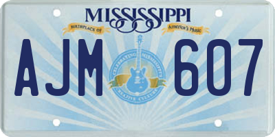 MS license plate AJM607